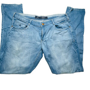 Parx Skinny Jeans Mens 36x34 Light Wash Blue Stretch Denim Casual Pants